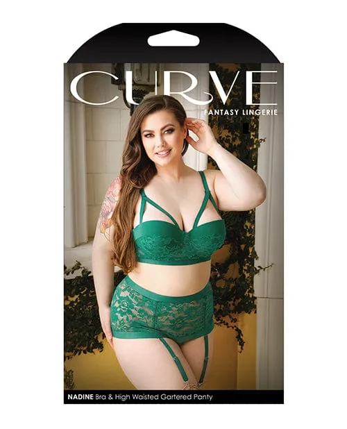 Curve Nadine Longline Contour Cup Bra High Waist Panty with Removable Garters Fantasy Lingerie Female Sex Toys
