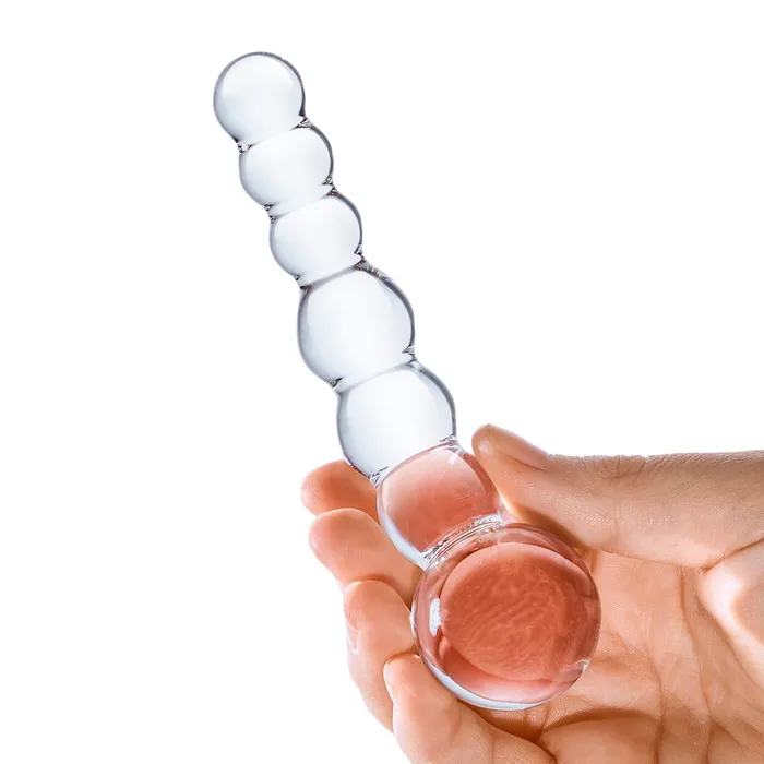 Curved Glass Anal Beads Gls Anal