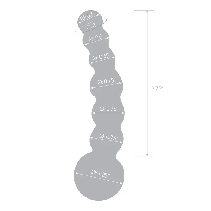 Curved Glass Anal Beads Gls Anal