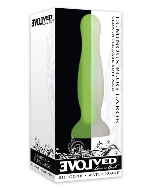 Evolved Luminous Anal Plug Large Green Evolved Novelties Male Sex Toys