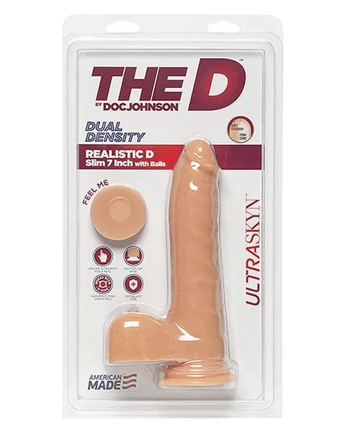 Female Sex Toys The D 7 Realistic D Slim with Balls Doc Johnson