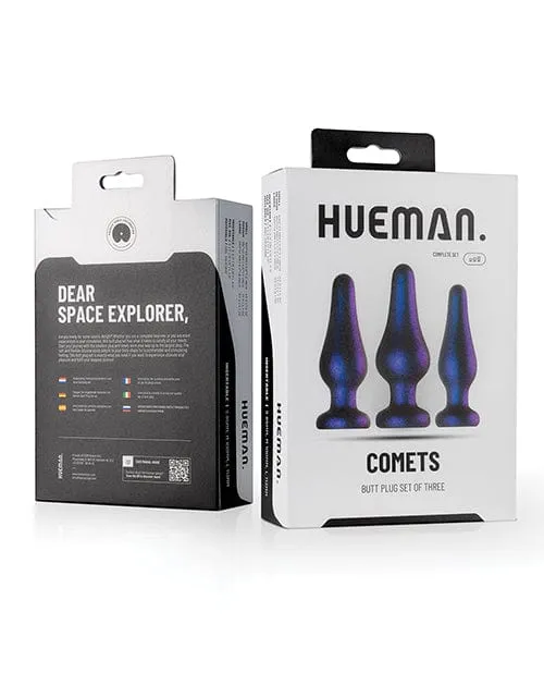 Hueman Comets Butt Plug Set Of 3 Purple Hueman Anal