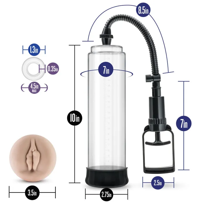 Male Sex Toys Blush Novelties Performance Vx5 Male Enhancement Pump System Clear