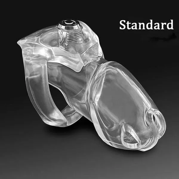 Male Sex Toys honeysx HT V5 Resin Male Chastity Device Cobra Cock Cage clear