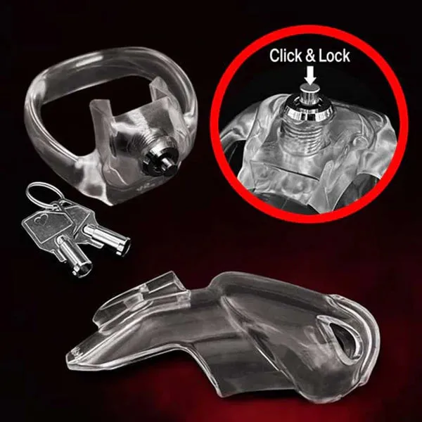Male Sex Toys honeysx HT V5 Resin Male Chastity Device Cobra Cock Cage clear