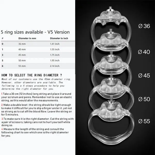 Male Sex Toys honeysx HT V5 Resin Male Chastity Device Cobra Cock Cage clear