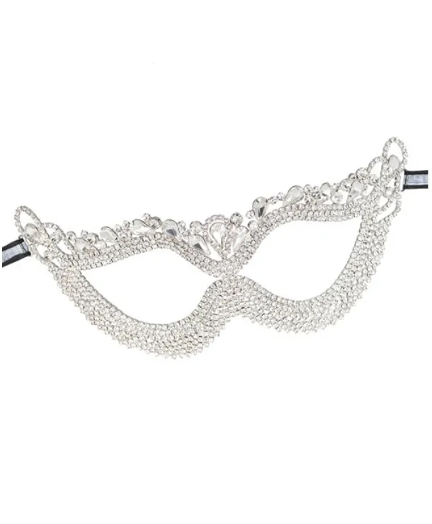 Rhinestone Butterfly Eye Mask in Silver Western Fashion Female Sex Toys