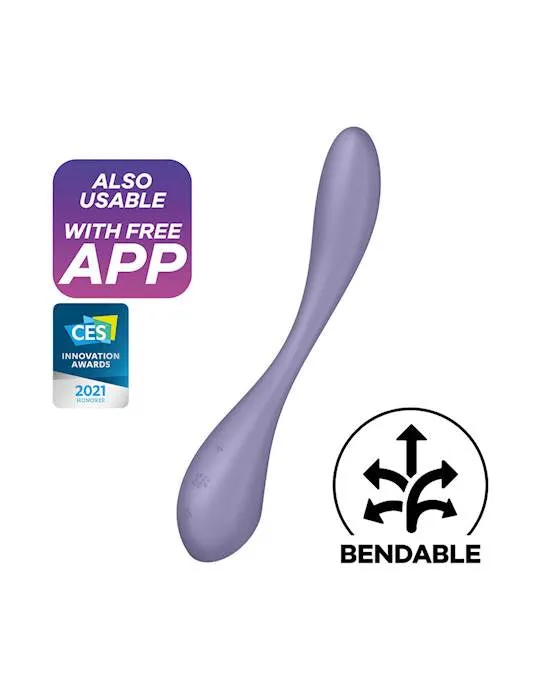 Satisfyer Vibrators Satisfyer Gspot Flex 5 Connect App Lilac Petrol 77 Inch