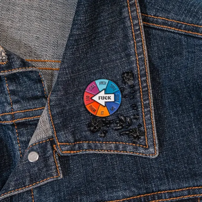 SHEWOLF Designs Vibrators Fuck Enamel Spinner Pin