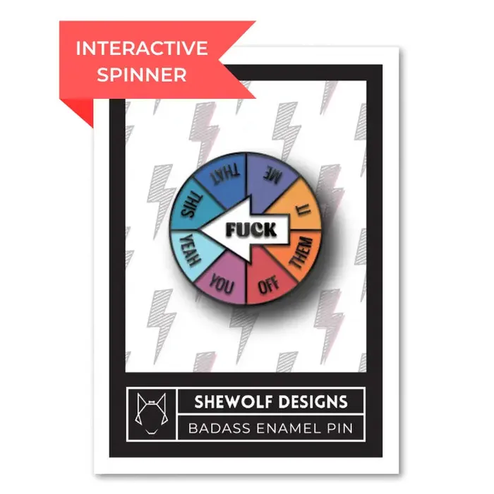 SHEWOLF Designs Vibrators Fuck Enamel Spinner Pin
