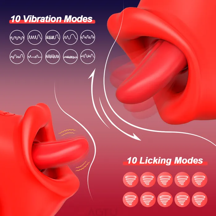 Touch Honey Female Sex Toys Luna Realistic Tongue Licking Vibrator for Clit and Nipple Stimulation