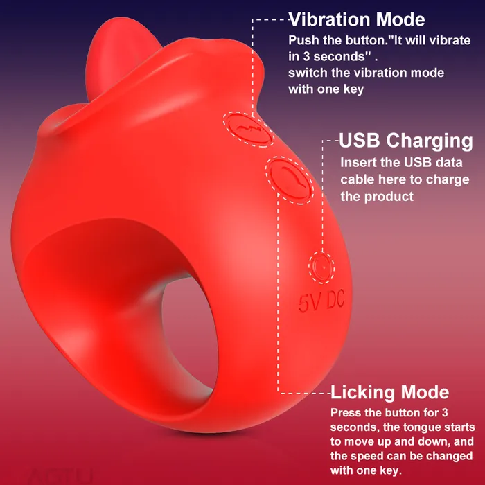 Touch Honey Female Sex Toys Luna Realistic Tongue Licking Vibrator for Clit and Nipple Stimulation