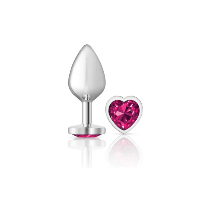 Viben Anal Cheeky Charms Silver Metal Butt Plug Heart Bright Pink Medium Viben Anal Cheeky Charms Silver Metal Butt Plug Heart Bright Pink Medium