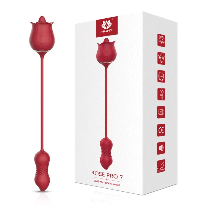 Vibrators SHD SHD s361 Rose Clit Licking Stimulator Thrusting Egg