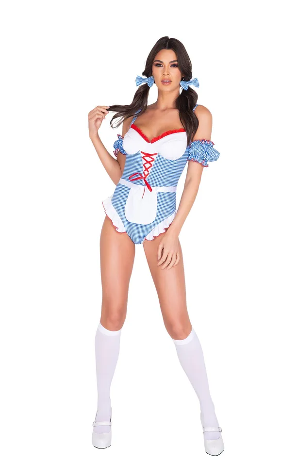 5055 4pc Gingham Kansas Girl Costume Roma Costume Vibrators