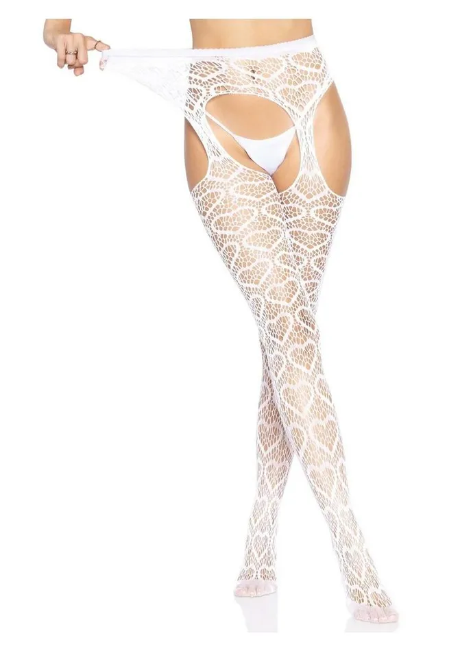 Anal Leg Avenue Heart Net Suspender Hose Leg Avenue