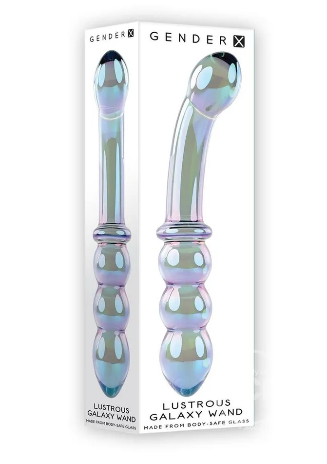 Dildos Evolved Novelties Gender X Lustrous Galaxy Wand Glass Dildo Multicolor