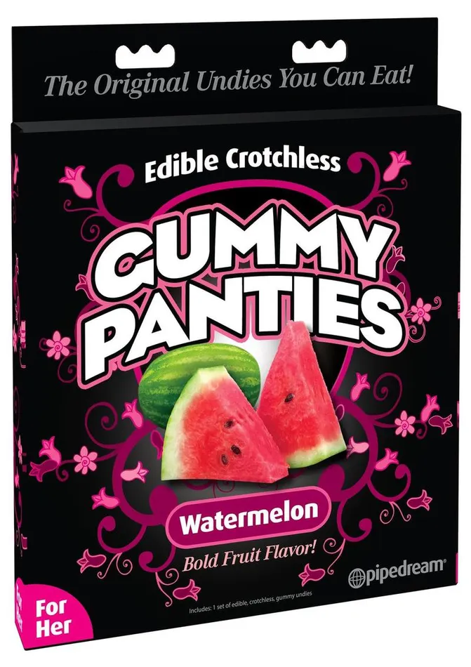 Edible Crotchless Gummy Panties Watermelon Pipedream Vibrators