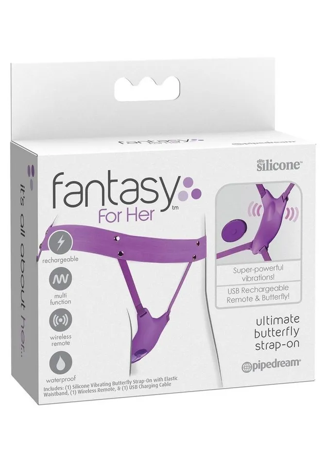 Fantasy For Her Female Sex Toys Fantasy For Her Ultimate Butterfly Silicone StrapOn with Remote Control