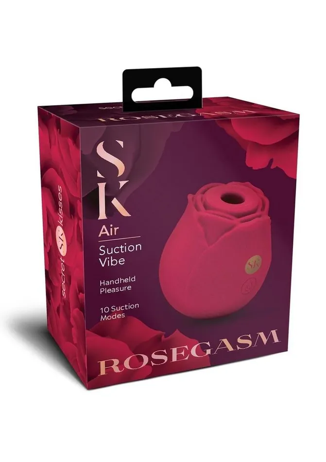 Female Sex Toys Secret Kisses Secret Kisses Rosegasm Air Rechargeable Silicone Clitoral Stimulator