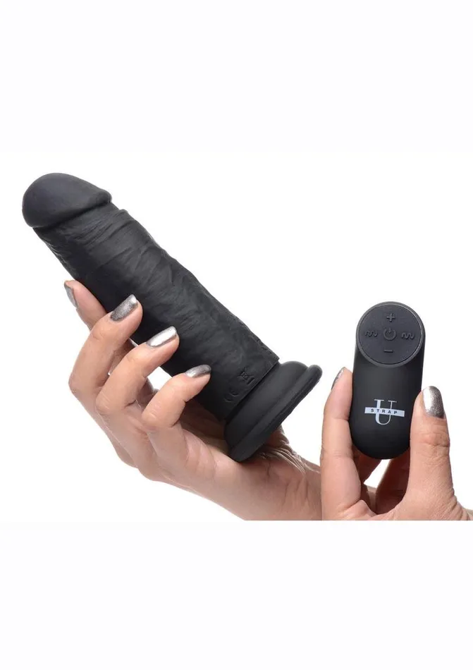 Female Sex Toys STRAP U Strap U Power Player 28x Vibrating Silicone Rechargeable Dildo 65in with Remote Control
