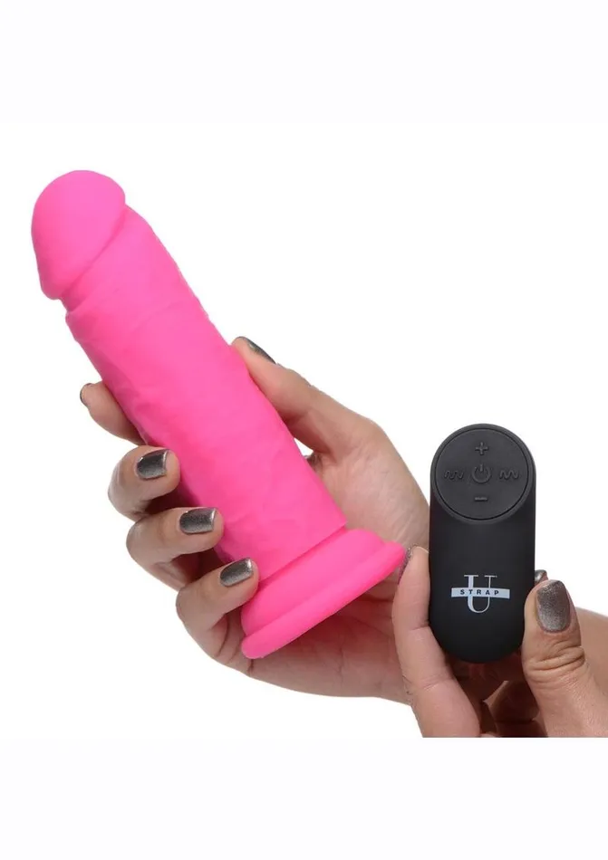 Female Sex Toys STRAP U Strap U Power Player 28x Vibrating Silicone Rechargeable Dildo 65in with Remote Control