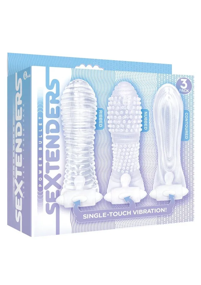 Female Sex Toys THE 9S The 9s Vibrating Sextenders 3Pack Nubbed Contoured Ribbed