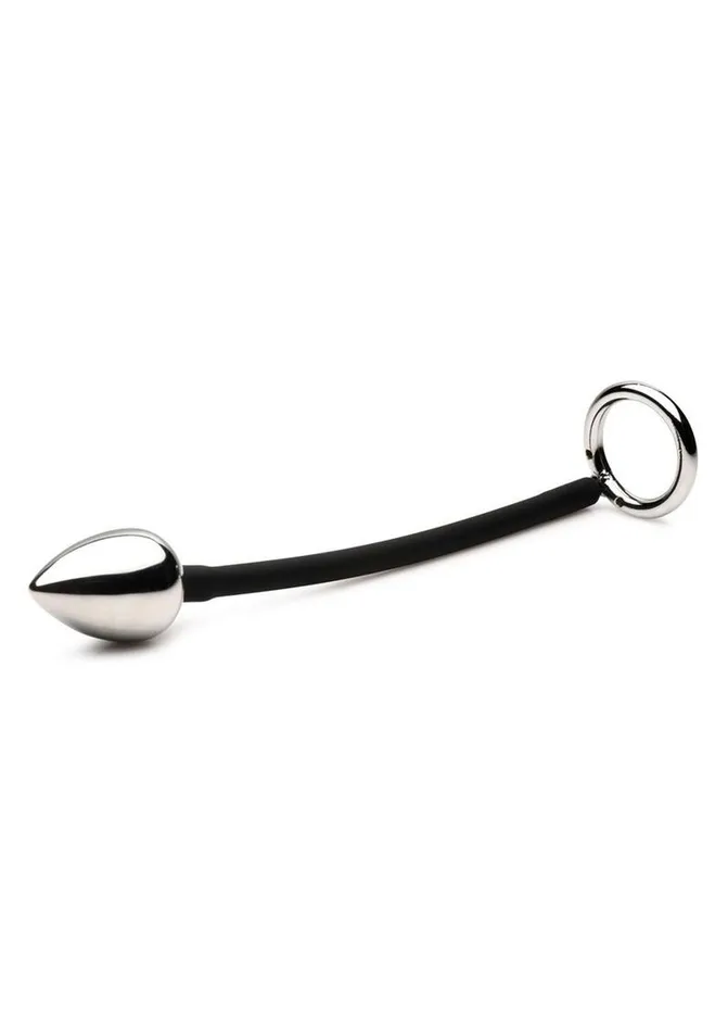 Master Series Male Sex Toys Master Series Tug Plug Aluminum Cock and Ball Ring with Anal Plug