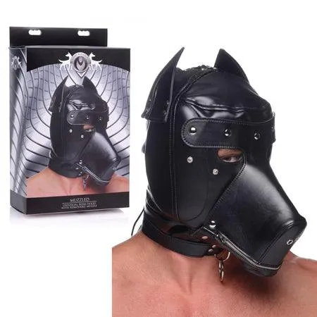Master Series Muzzled Universal Bdsm Hood With Removeable Muzzle XR LLC Male Sex Toys Master Series Muzzled Universal Bdsm Hood With Removeable Muzzle XR LLC Male Sex Toys