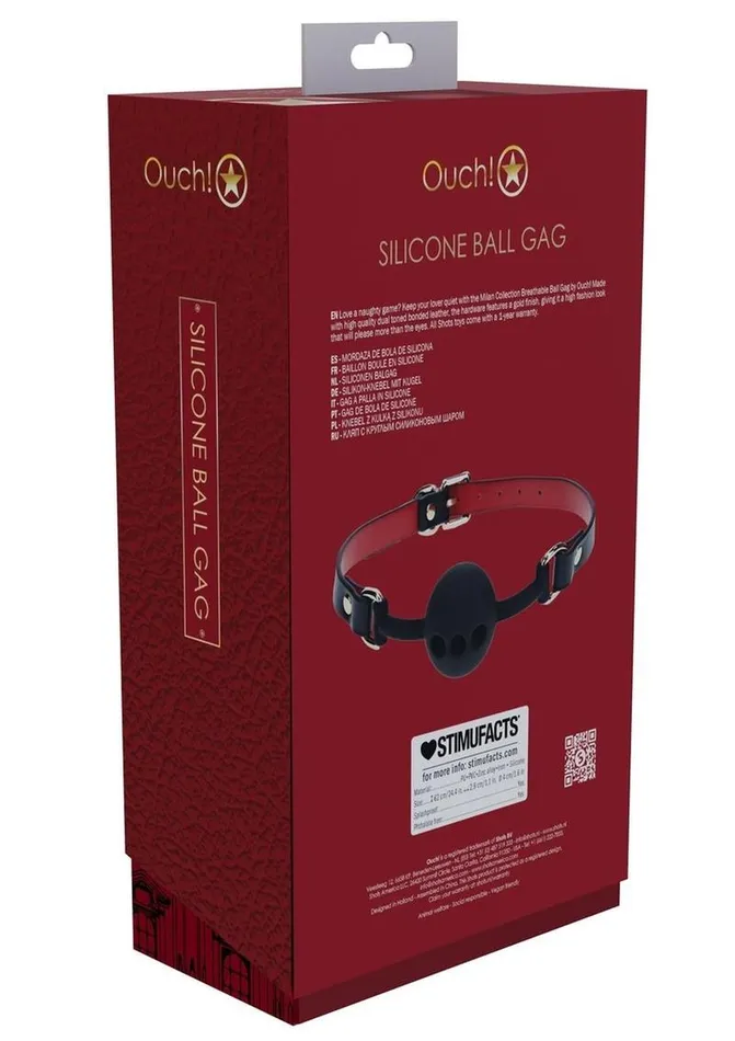 Ouch Male Sex Toys Ouch Milan Collection Silicone Ball Gag