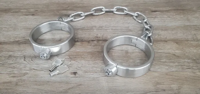 1 Wide Locking Ankle Shackles w DRing in Stainless Steel SS Ballisticmetal Male Sex Toys 1 Wide Locking Ankle Shackles w DRing in Stainless Steel SS Ballisticmetal Male Sex Toys