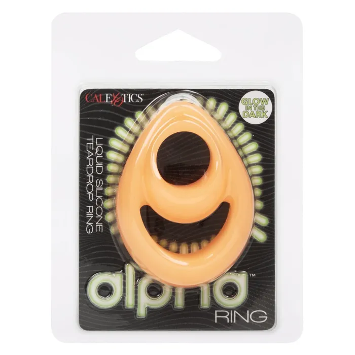 Alpha GlowintheDark Liquid Silicone Teardrop Ring Orange CalExotics Female Sex Toys Alpha GlowintheDark Liquid Silicone Teardrop Ring Orange CalExotics Female Sex Toys
