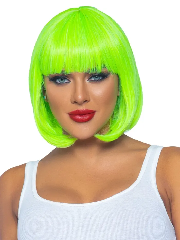 Anal 12 Inch Short Bob Wig Neon Green Leg Avenue