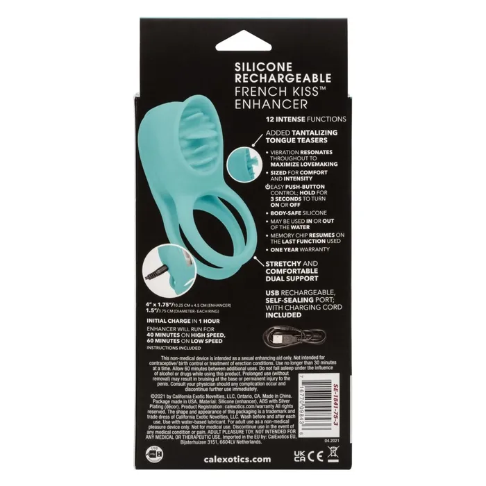 CalExotics Female Sex Toys Silicone Rechargeable French Kiss Enhancer