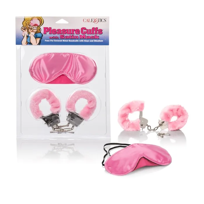 CalExotics Pleasure Cuffs With Satin Mask Female Sex Toys