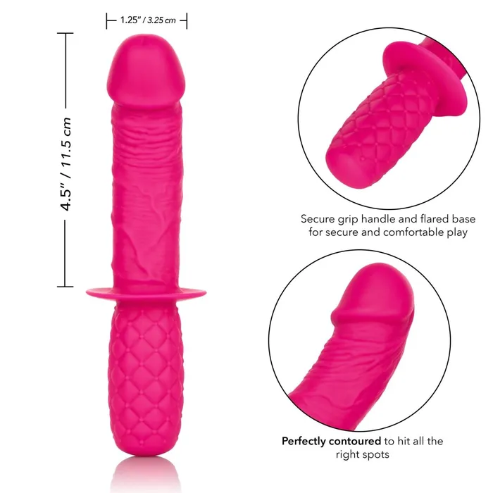 CalExotics Vibrators Silicone Grip Thruster Pink