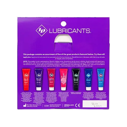 Enhancers ID Lubricants ID Sensual Lubricants 5 Pack Assorted Sampler