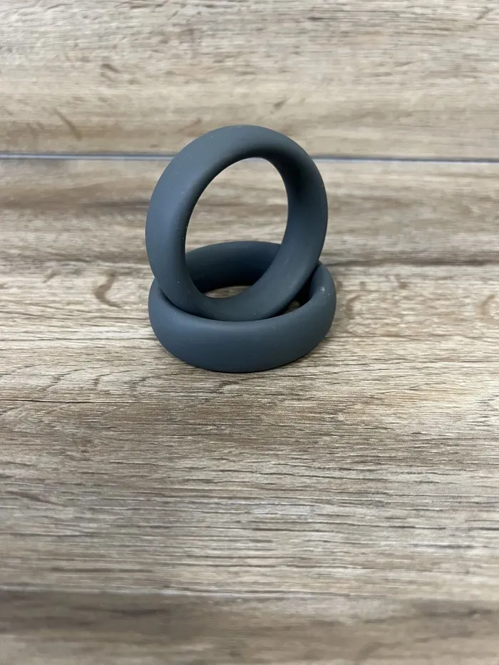 Female Sex Toys Ballisticmetal 2 Donut Cockring in Silicone Gray Color Only
