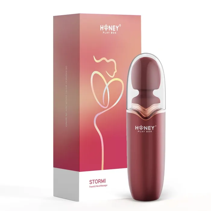Honey Play Box Vibrators Stormi Powerful Wand Massager Red Wine