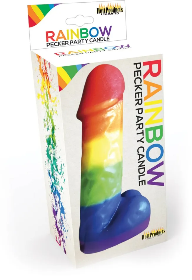 Hott Products Dildos Rainbow Pecker Party Candle 7 Inches