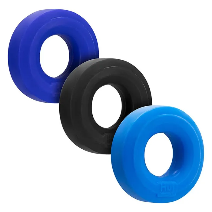 Oxballs Vibrators Hunkyjunk Huj3 CRing 3 Pk Blue Multi