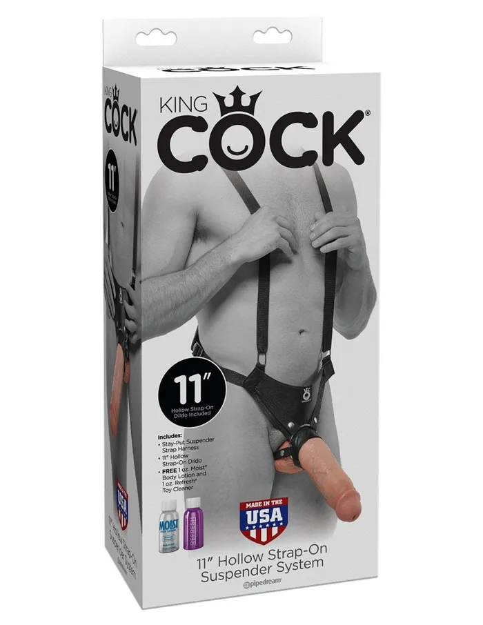 Pipedream King Cock 11 Inch Hollow Strap on Suspender System Flesh Dildos
