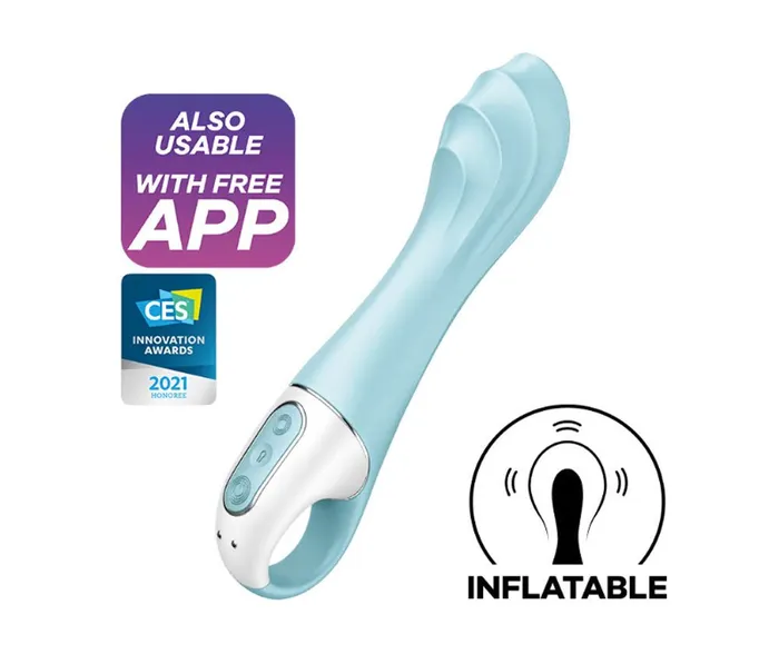 Satisfyer Vibrators Satisfyer Air Pump Vibrator 5 Plus Inflatable GSpot Vibrator Blue
