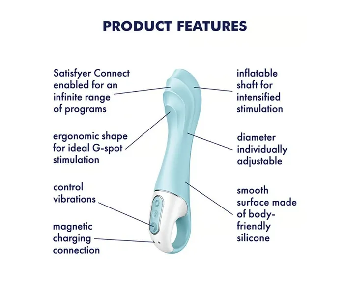 Satisfyer Vibrators Satisfyer Air Pump Vibrator 5 Plus Inflatable GSpot Vibrator Blue