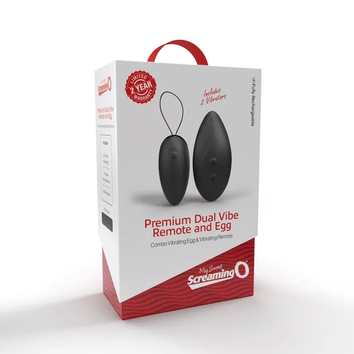 Screaming O Vibrators Premium Dual Vibe Remote and Egg Black