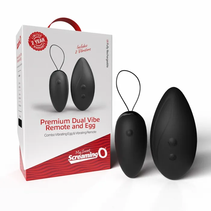 Screaming O Vibrators Premium Dual Vibe Remote and Egg Black Screaming O Vibrators Premium Dual Vibe Remote and Egg Black