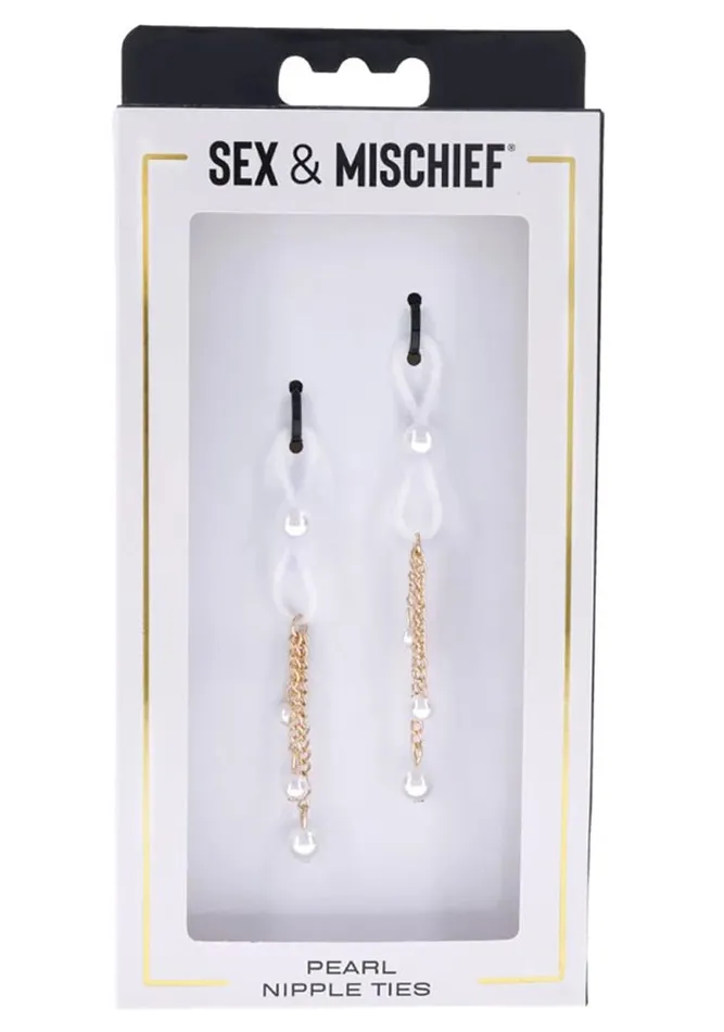 Sportsheets Vibrators Pearl Nipple Ties Goldwhite