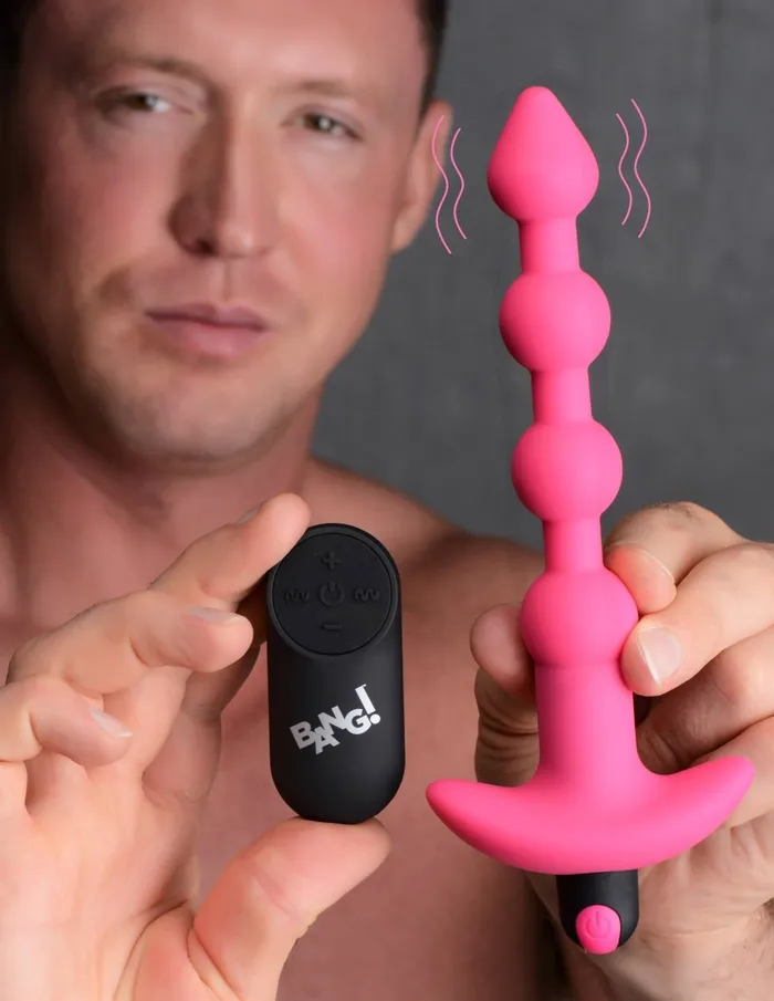 XR Brands Bang Bang Vibrating Silicone Anal Beads and Remote Control Male Sex Toys XR Brands Bang Bang Vibrating Silicone Anal Beads and Remote Control Male Sex Toys