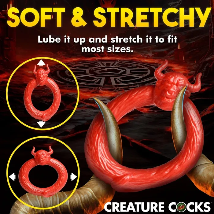 XR Brands Creature Cocks Male Sex Toys Beast Mode Silicone Cock Ring Red XR Brands Creature Cocks Male Sex Toys Beast Mode Silicone Cock Ring Red