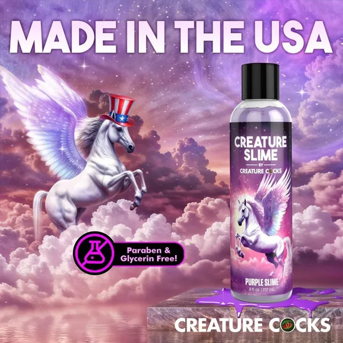 XR Brands Creature Cocks Vibrators 8oz Creature Slime Purple Slime WaterBased Lubricant